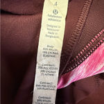 Lululemon  athletica Burgundy Leggings with Patterned Waistband Photo 4