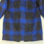Armani Exchange  AX Coat Women's XS Oversized Blue‎ Black Plaid Wool Blend Jacket Photo 5