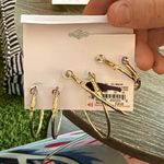 Sonoma  Elegant Gold Hoop Earrings Trio Set of Three Photo 1