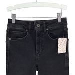 Free People Womens Fringe Hem Solid Cotton Blend Skinny Jeans Black Size 26 NWT Photo 2
