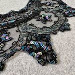 Vintage Black Beaded Sequin Collar Necklace Shawl Elegant Draping Photo 1