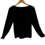 Kate Hill Blouse Womens 2 Petite Black Velvet Tie Neck Whimsigoth Witchy Top Photo 1