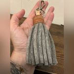 A Rare Graf Lantz Granite Felt Natural Leather Keychain Key Ring Bag Charm Tan Photo 5