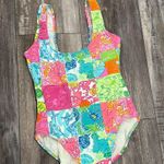 Lilly Pulitzer  White Label Pink Patchwork One Piece Swimsuit size 12 Photo 0