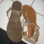 Candie's Gold Faux Snakeskin Sandals Photo 4