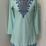 Cabana Life Nautical Stripe Embroidered Tunic Cover Up Size XS Photo 1