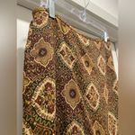Loft VTG Ann Taylor Brown Medallion Print Mid-Length Skirt With Ruffle Hem - 8 Photo 9