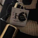 Haute Hippie NWT  Nikki Bllack leather sandals with Gold buckle size 9 Photo 2