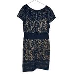 Tadashi Shoji Women's Dress Lace Blouson Waist Embroidered Lace Cap Sleeve Sz.12 Photo 7