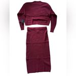 Lulus Lulu’s Sweetheart Burgundy Waffle Knit Two-Piece Sweater Dress | Large NWT Photo 1