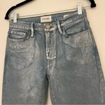 frame denim FRAME Le Skinny De Jeanne In Chrome Blue Silver High Waist Photo 3