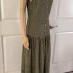 House of Harlow 1960 Cotton Eyelet Faux Button Front Dress in Olive. Size 10 Photo 5