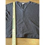 White Crow Shirt Women Size Small Ribbed Knit Short Sleeve V Neck Preppy Modern Photo 3