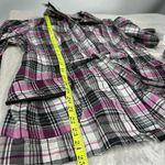 Odyn small purple plaid waterproof zipper top jacket shirt w/belt pockets Photo 2