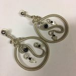Costume Earrings Pierced Large Silver Tone Dangle Photo 6