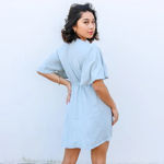 NWT The‎ Copper Closet Dusty Blue Lace Babydoll Dress Medium Photo 2