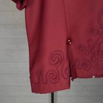 80’s Vintage Clara wine short sleeve embroidered top Size XXL Red Photo 5
