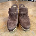 Paige  Alex Studded‎ Brown Suede Platform Clogs Size 11 Retro 70's Photo 1