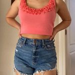 Anne Klein coral pink floral rim tank Photo 0