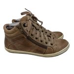 Taos Union Comfort High Top Zip Up Tan Leather Sneakers in Tan 8 Photo 2
