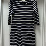 Boden navy striped dress boat neck size 8 Blue Photo 0