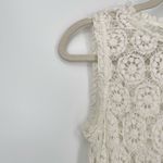 Sundance  Womens Open Crochet Knit Boho Cream Sleeveless Beach Coverup Dress S Photo 5