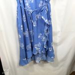 Croft & Barrow  Plus Size 1X Dress Blue Floral Ruffle Faux Wrap Fairy Whimsy 1515 Photo 3