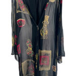 Harari sill vase print cardigan duster sz xl Black Photo 0