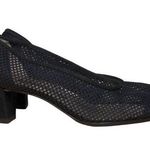 Walter Steiger Womens Classic Pump Heel Black Mesh Mid Almond Toe 7 B Photo 0