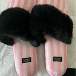 Victoria's Secret  Signature Satin Striped Slippers In-A-Bag - SIZE S Photo 0