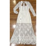 Alexis Guipure Lace PEARLY Ivory keyhole back Rizer Long Dress XS Photo 7