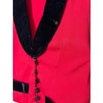 Scarlett Vest Womens Size Black Red Vintage Velvet Button Front Sleeveless Retro Photo 3