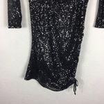 Free People NWT  Gisele Sequin Mini Dress Black Silver Off Shoulder Cocktail Photo 9