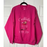 Forever 21  Pink Cocktails Graphic Fleece Crewneck Sweatshirt Women’s Large Photo 7