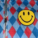 Aviator Nation Diamond Smiley 2 Fleece Half Zip Colorblock Sweatshirt Red Sky S Photo 4