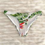 Tinibikini White Green Red Tropical Floral Ribbed Bikini Bottoms Sz L Photo 11