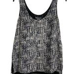 Vince  Silk Tank Top Sleeveless Burnout Black Scoop Neck Dual Layer Women's Sz M Photo 0
