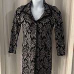 BLACK & GREY DAMASK PATTERN SWEATER JACKET SZ: M Size M Photo 0