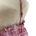 Pilcro Anthropologie Shine Plaid Tank Top Size L Pink Ruffle Trim Swing Size L Photo 8