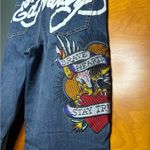 Ed Hardy  NWT Denim with Vibrant Embroidery Photo 1