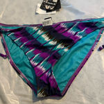Hurley Women’s Large  Swim Bikini Bottom Radio Waves Tie Side NWT Photo 0