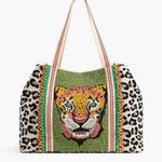 American & Beyond | Beaded Leopard 🐆 Tote Bag White Photo 0