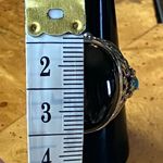 Natural Shungite Sleeping Beauty Turquoise Sterling Silver Cocktail Ring Size 9 Black Photo 5