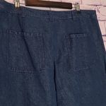 Poetry  WIDE LEG CROPPED DENIM STYLE NAVY LINEN PANTS 14 NEW WITH TAGS Photo 7