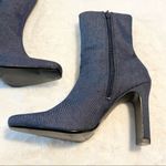 Vintage Blue Denim High Heel Ankle Boots Size 5.5 Photo 2