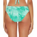 Becca  Crystal Ribbed Scoop Bikini Bottoms Strappy Tie Dye Blue XS Photo 1