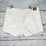 American Eagle Sz 12 White Denim - Paisley Embroidered Ex Boyfriend Jean Shorts Photo 1