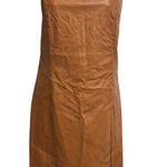 Wild Fable  Women XL Copper Faux Leather Spaghetti Strap Dress Zip Back NEW Photo 0