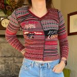 l*space 1970s Vintage Slub Knit Dye Embroidered Top Photo 1