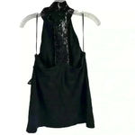 Ralph Lauren Lauren  Women's Black Sequin Collar Sleeveless Tank Top L - flawed Photo 1